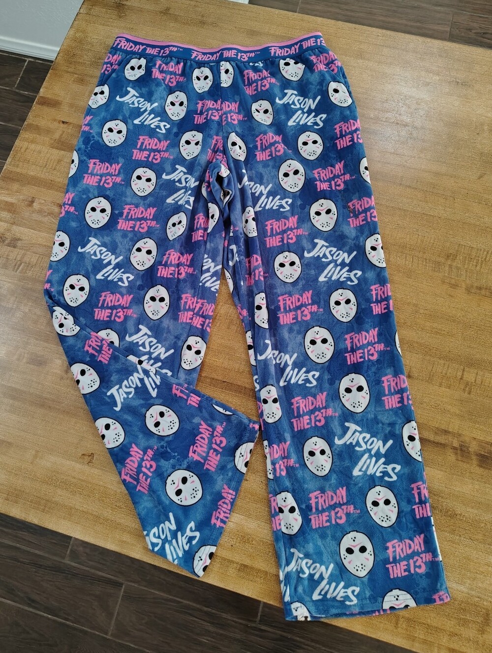 Friday the 13th Jason Lives Print Velour Pajama Pants W/Pockets OUTOFSTOCK
